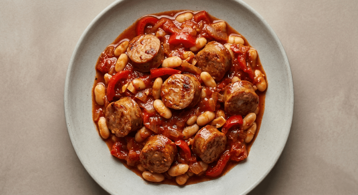 Saucisses de porc et haricots