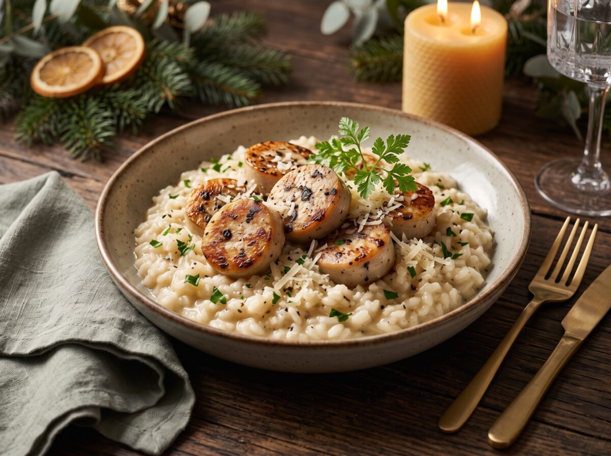 Risotto au boudin blanc truffé